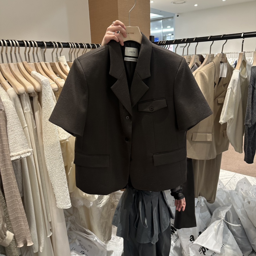 LE BUTTER東大門直郵女士新款休閑職業夾克羊毛口袋亞麻LE BUTTER夾克圖色2