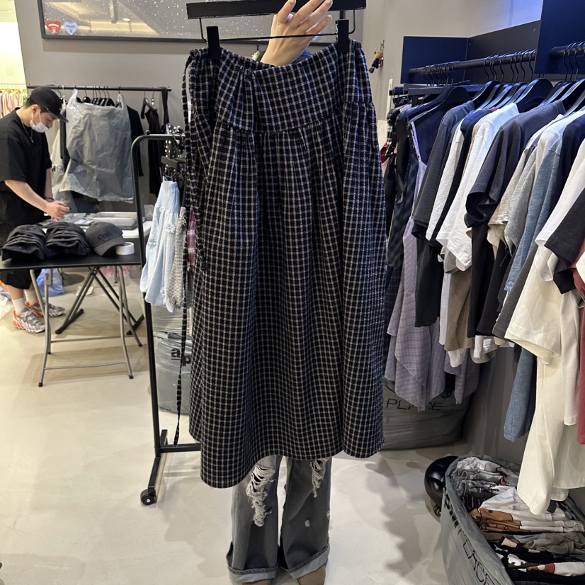 CREDITO韓國東大門代購女士新款人氣26春夏休閑推薦長裙系帶CREDITO長裙