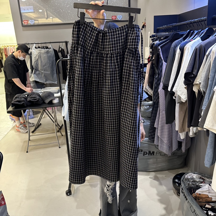 CREDITO韓國東大門代購女士新款人氣26春夏休閑推薦長裙系帶CREDITO長裙圖色1