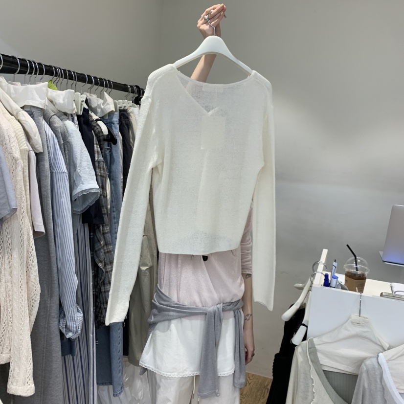 JINSIM韓國代購女士新品職業熱賣休閑26夏季針織衫羊毛衫開襟JINSIM針織衫