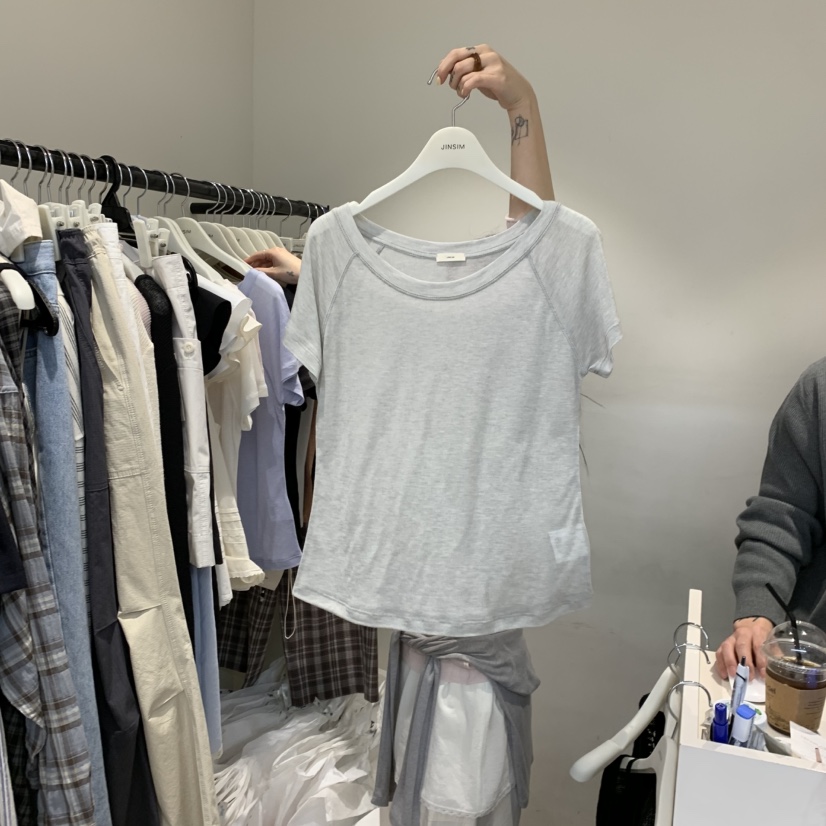 JINSIM東大門直郵女士新款推薦職業人氣休閑26春夏時尚T恤JINSIMT恤圖色4
