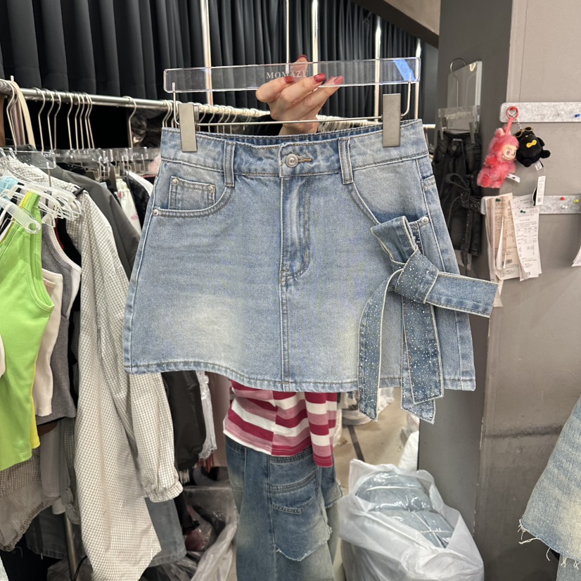 MOMAZU韓國直郵女士新款26春夏26夏季推薦人氣裙褲短款絲帶MOMAZU裙褲圖色1