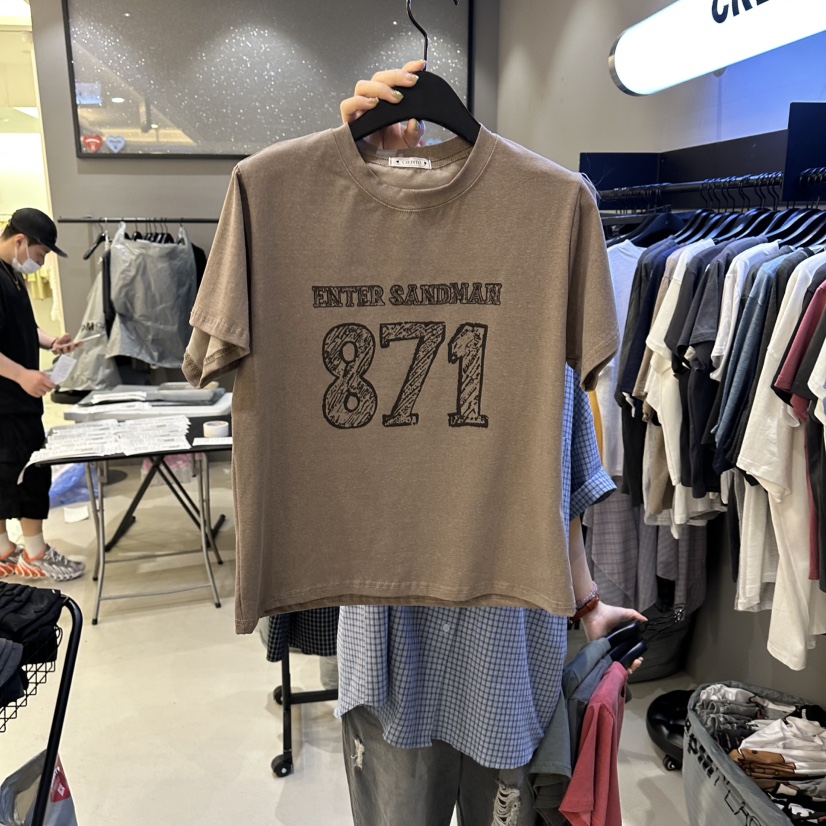 CREDITO韓國東大門直郵女士新款人氣熱賣26春夏休閑26夏季T恤CREDITOT恤圖色1