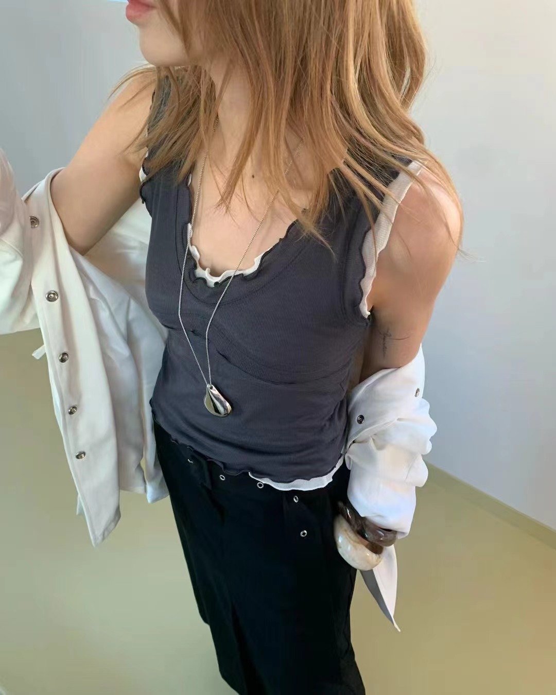 ONDA韓國代購女士新款26春夏休閑職業推薦吊帶背心不含內搭ONDA吊帶/背心