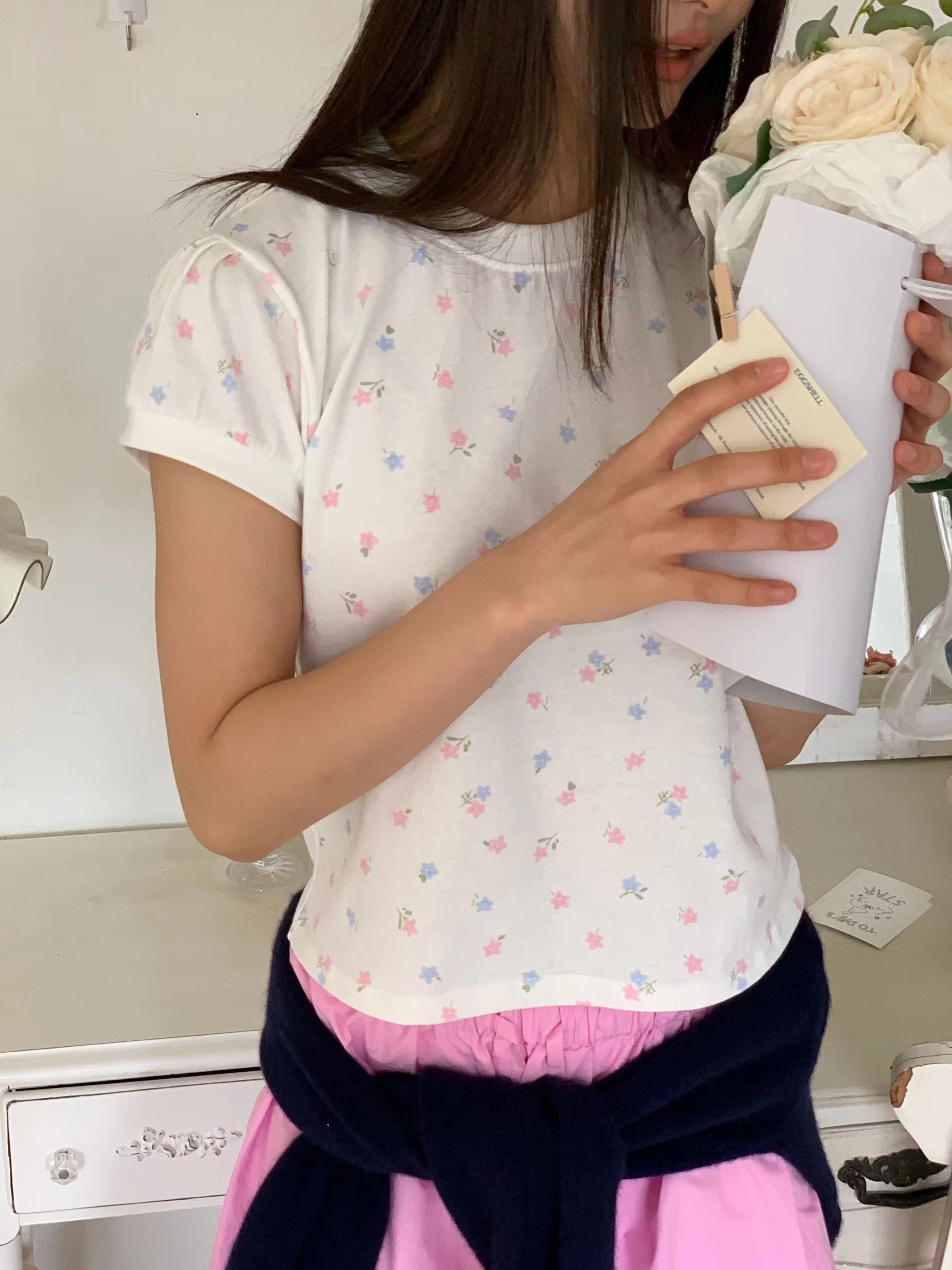 EXCUSE韓國代購女裝新款推薦職業休閑真品人氣熱賣26春夏T恤EXCUSET恤