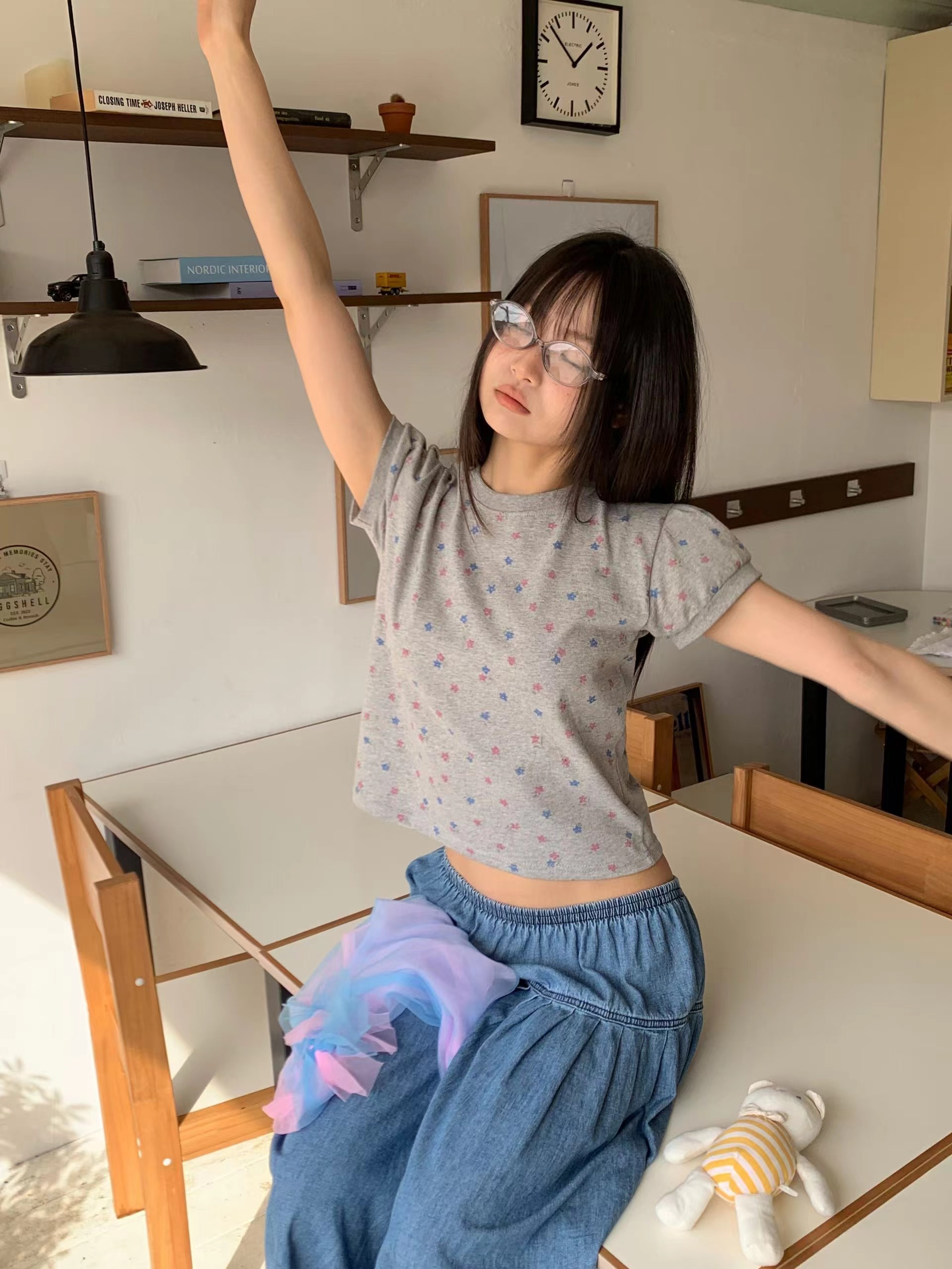 EXCUSE韓國代購女裝新款推薦職業休閑真品人氣熱賣26春夏T恤EXCUSET恤