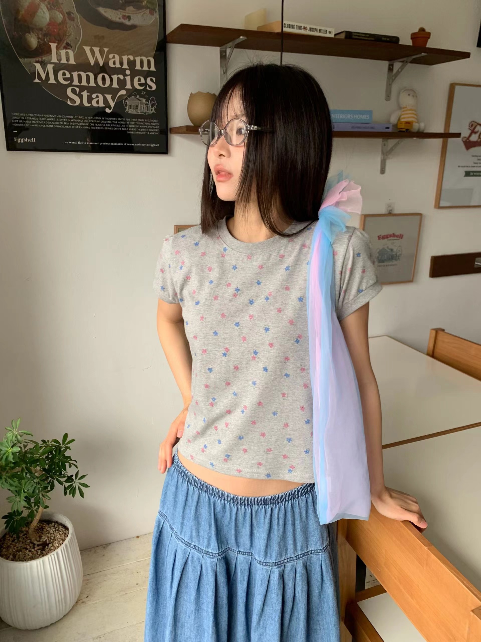 EXCUSE韓國代購女裝新款推薦職業休閑真品人氣熱賣26春夏T恤EXCUSET恤