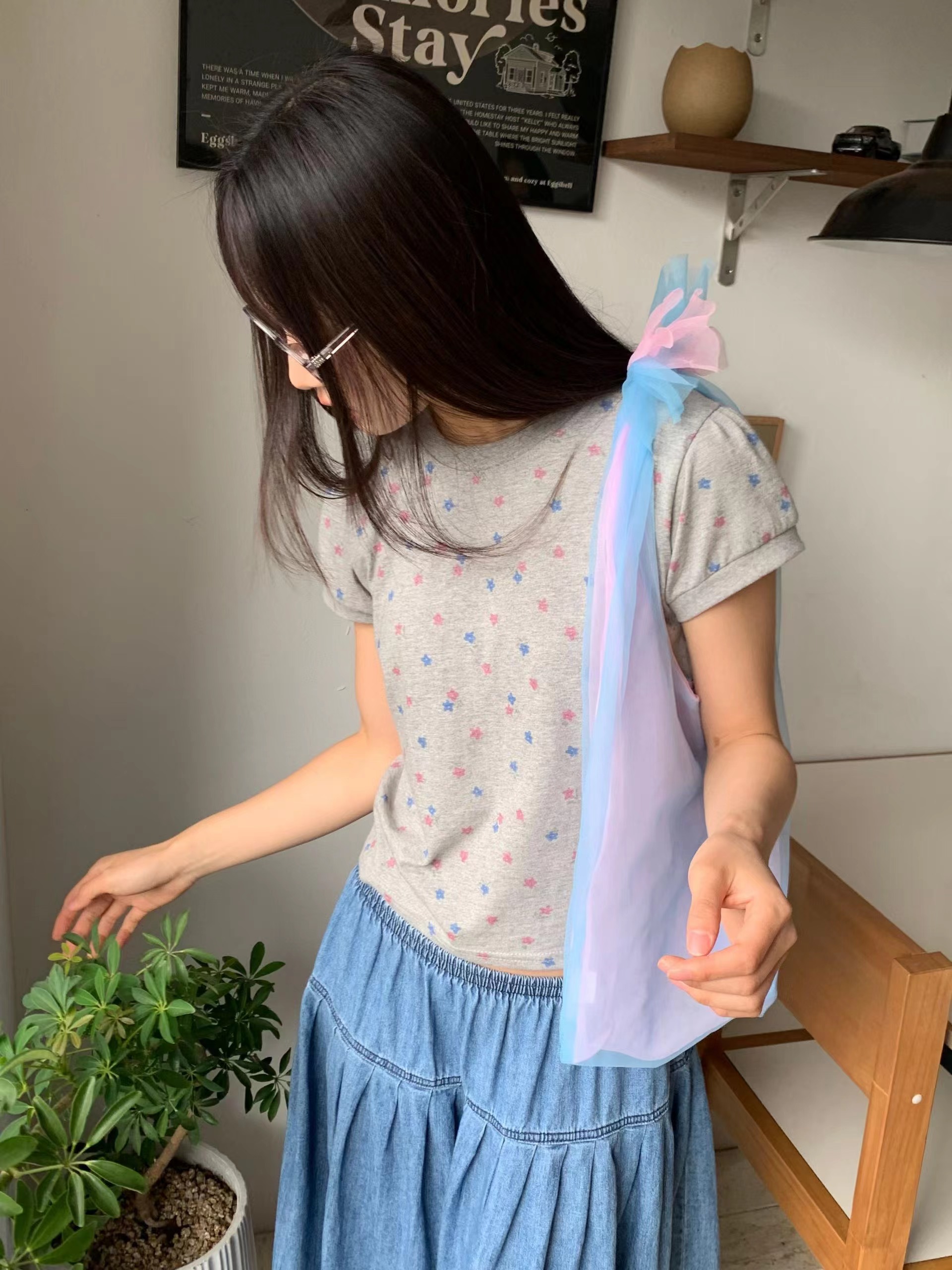 EXCUSE韓國代購女裝新款推薦職業休閑真品人氣熱賣26春夏T恤EXCUSET恤