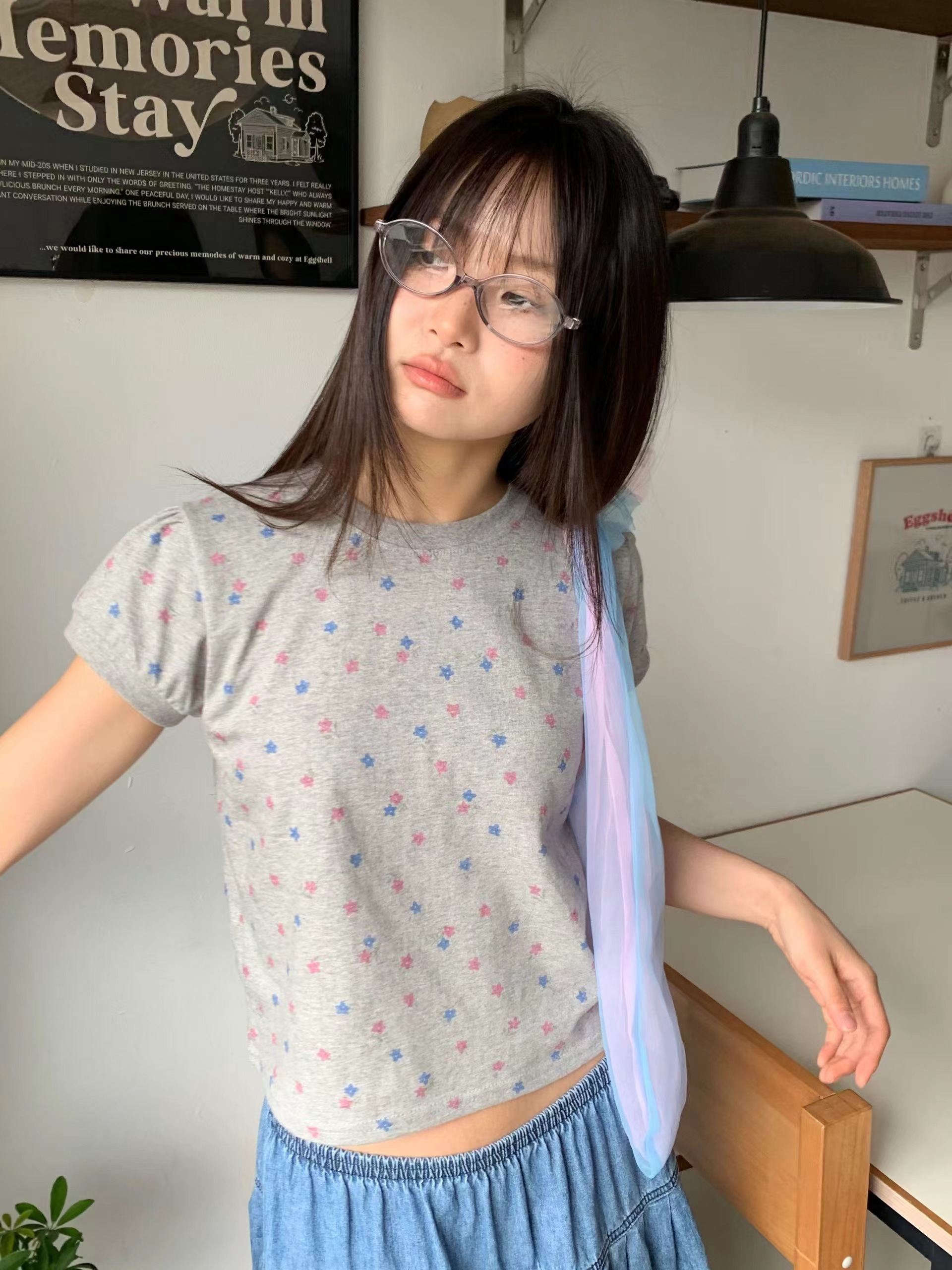 EXCUSE韓國代購女裝新款推薦職業休閑真品人氣熱賣26春夏T恤EXCUSET恤圖色2