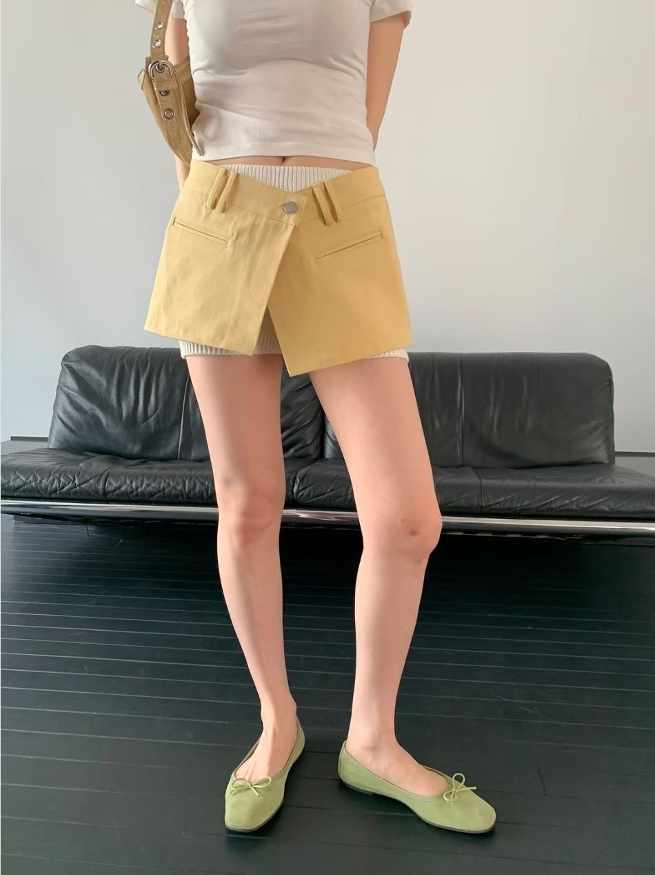 WEARRAW/WELL ROW東大門實拍女士新款熱賣短裙口袋多層WEARRAW/WELL ROW短裙