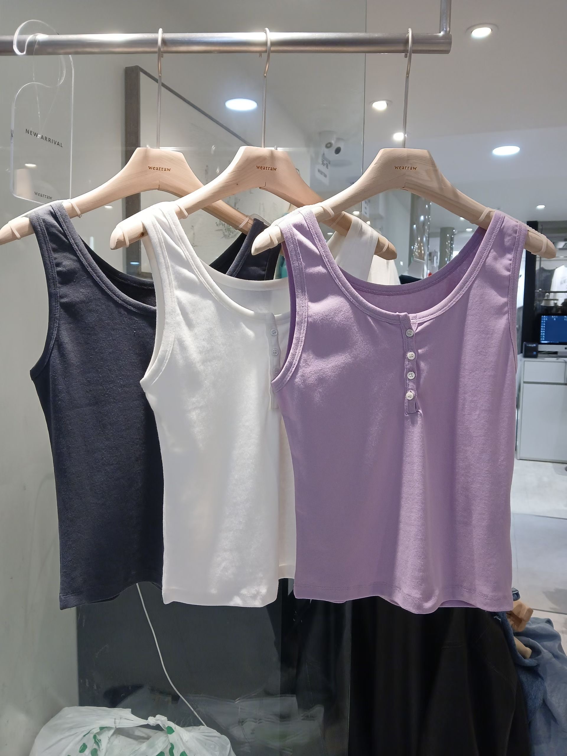 WEARRAW/WELL ROW東大門實拍女裝新品職業吊帶背心不含內搭紐扣WEARRAW/WELL ROW吊帶/背心
