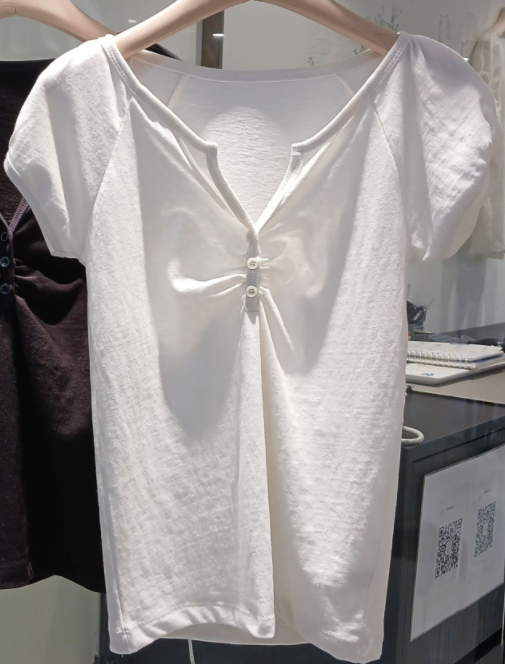 WEARRAW/WELL ROW韓國直郵女裝新品時尚26春夏T恤羊毛紐扣WEARRAW/WELL ROWT恤圖色2