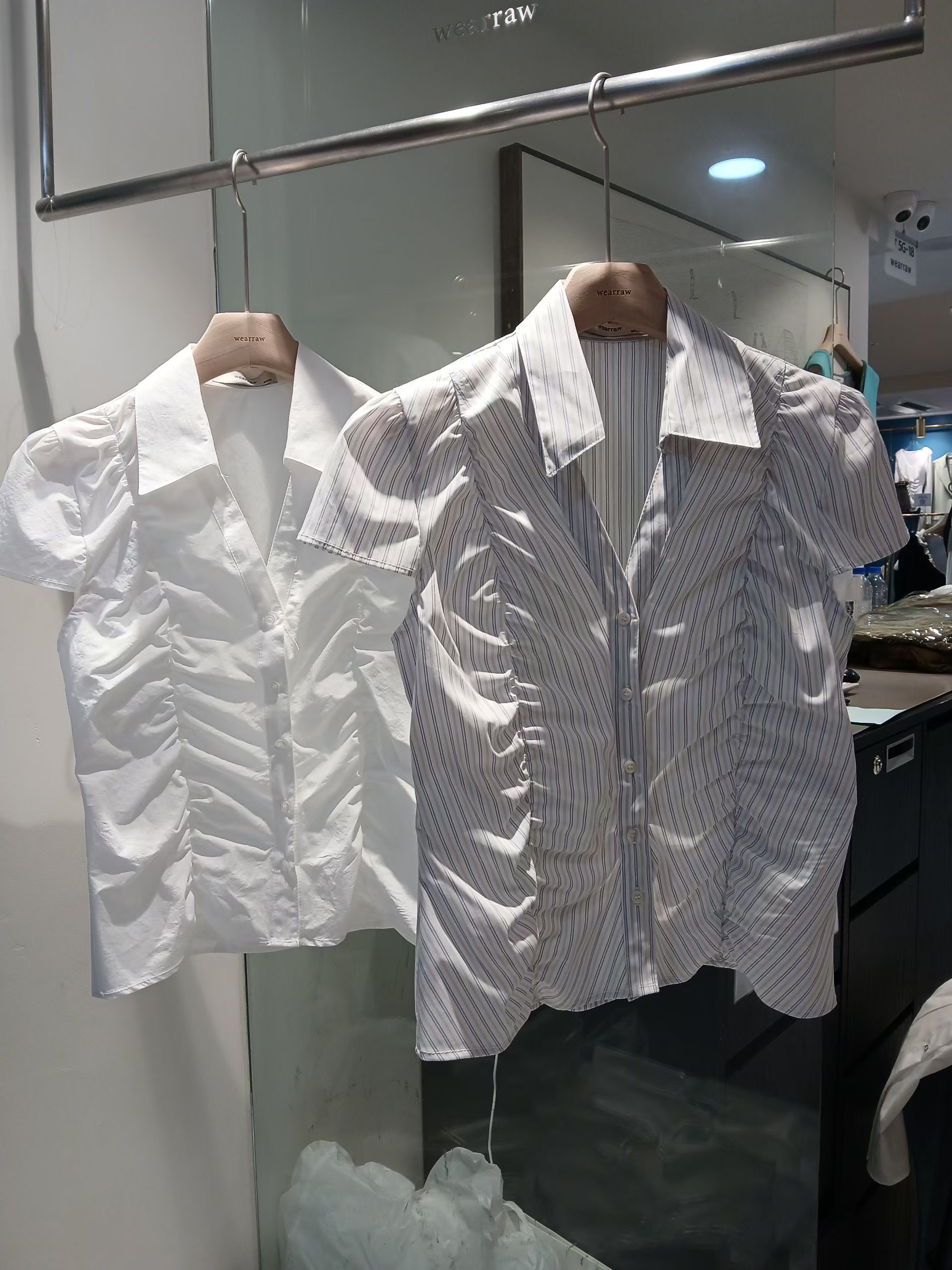 WEARRAW/WELL ROW韓國代購女裝新品26春夏襯衫蕾絲衫褶皺WEARRAW/WELL ROW襯衫/蕾絲衫