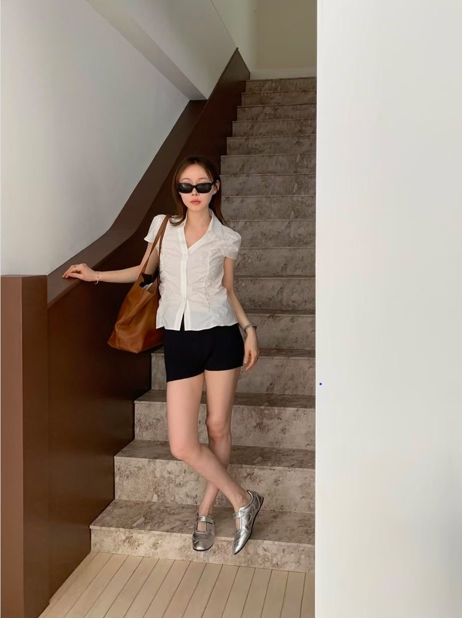 WEARRAW/WELL ROW韓國代購女裝新品26春夏襯衫蕾絲衫褶皺WEARRAW/WELL ROW襯衫/蕾絲衫