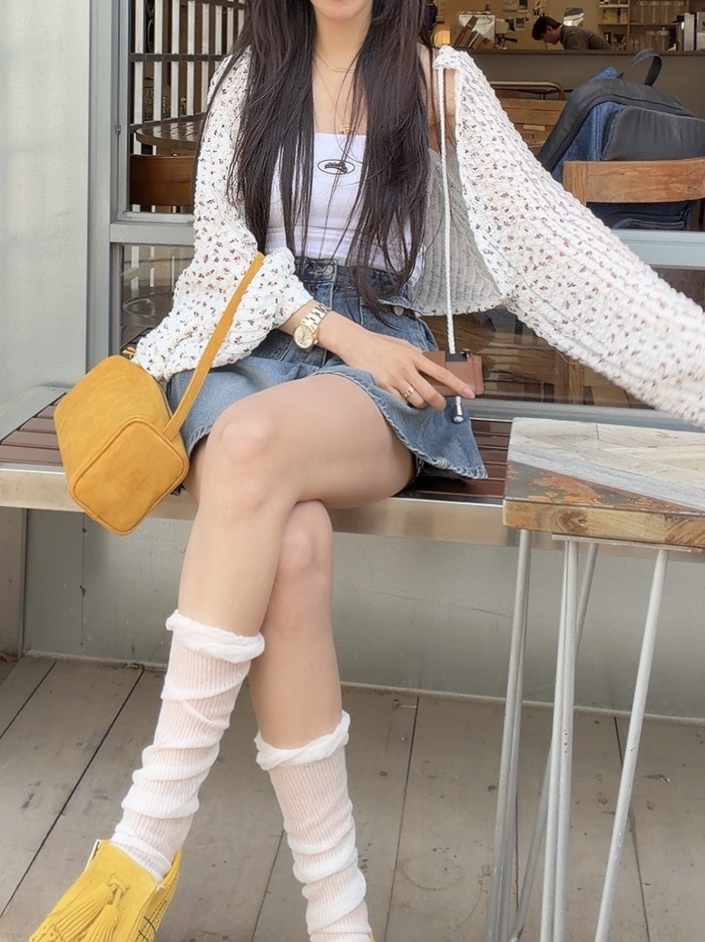 PALETTE-Q韓國東大門直郵女裝新品人氣襯衫蕾絲衫花朵短款開衫PALETTE-Q襯衫/蕾絲衫