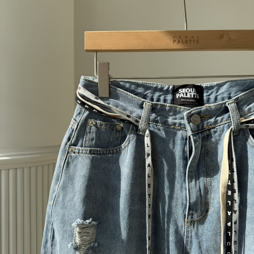 PALETTE-Q韓國直郵女裝新品熱賣時尚休閑推薦牛仔褲破洞PALETTE-Q牛仔褲
