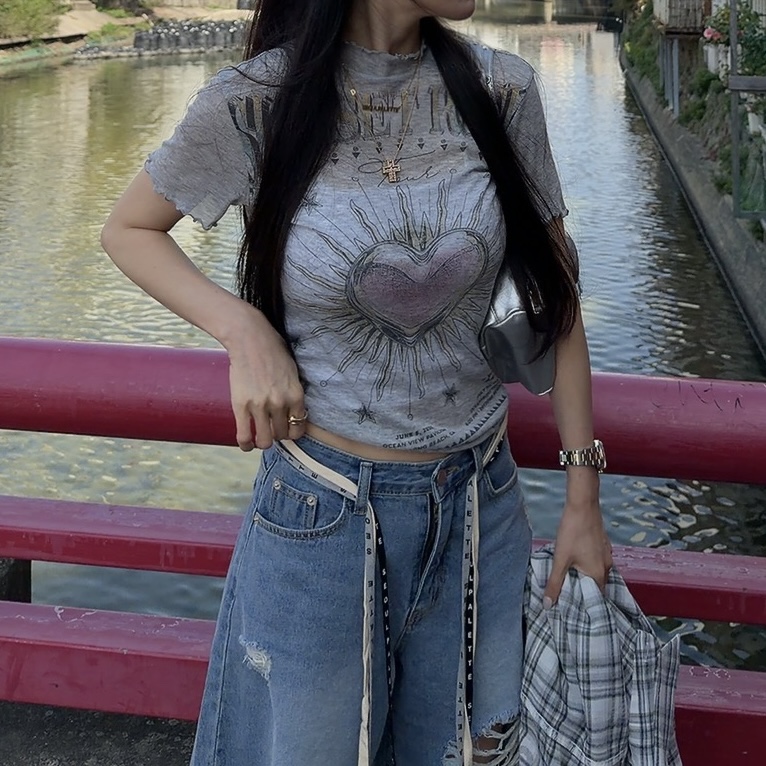 PALETTE-Q韓國直郵女裝新品熱賣時尚休閑推薦牛仔褲破洞PALETTE-Q牛仔褲