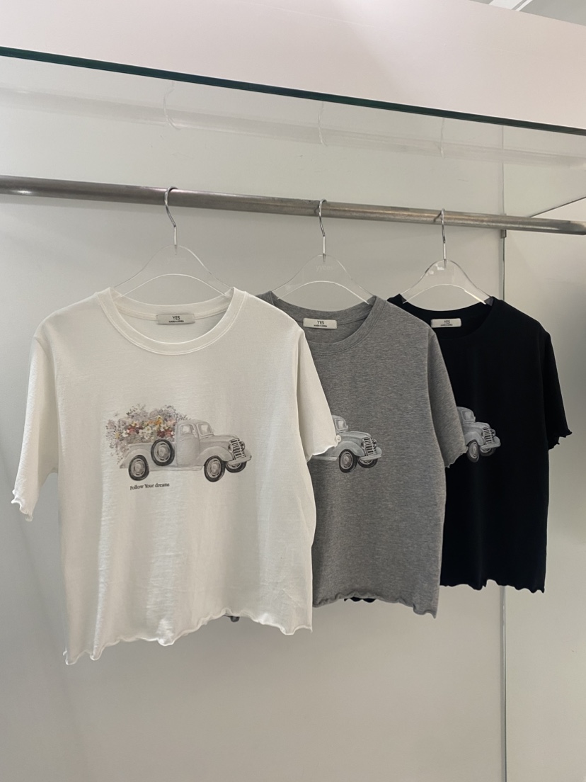 YES東大門實拍韓國女裝新品熱賣時尚26春夏休閑人氣26夏季T恤YEST恤