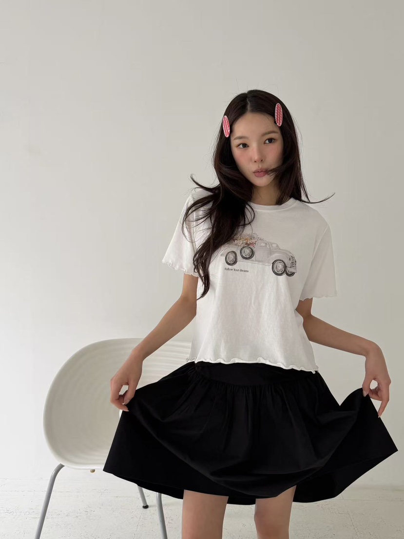 YES東大門實拍韓國女裝新品熱賣時尚26春夏休閑人氣26夏季T恤YEST恤