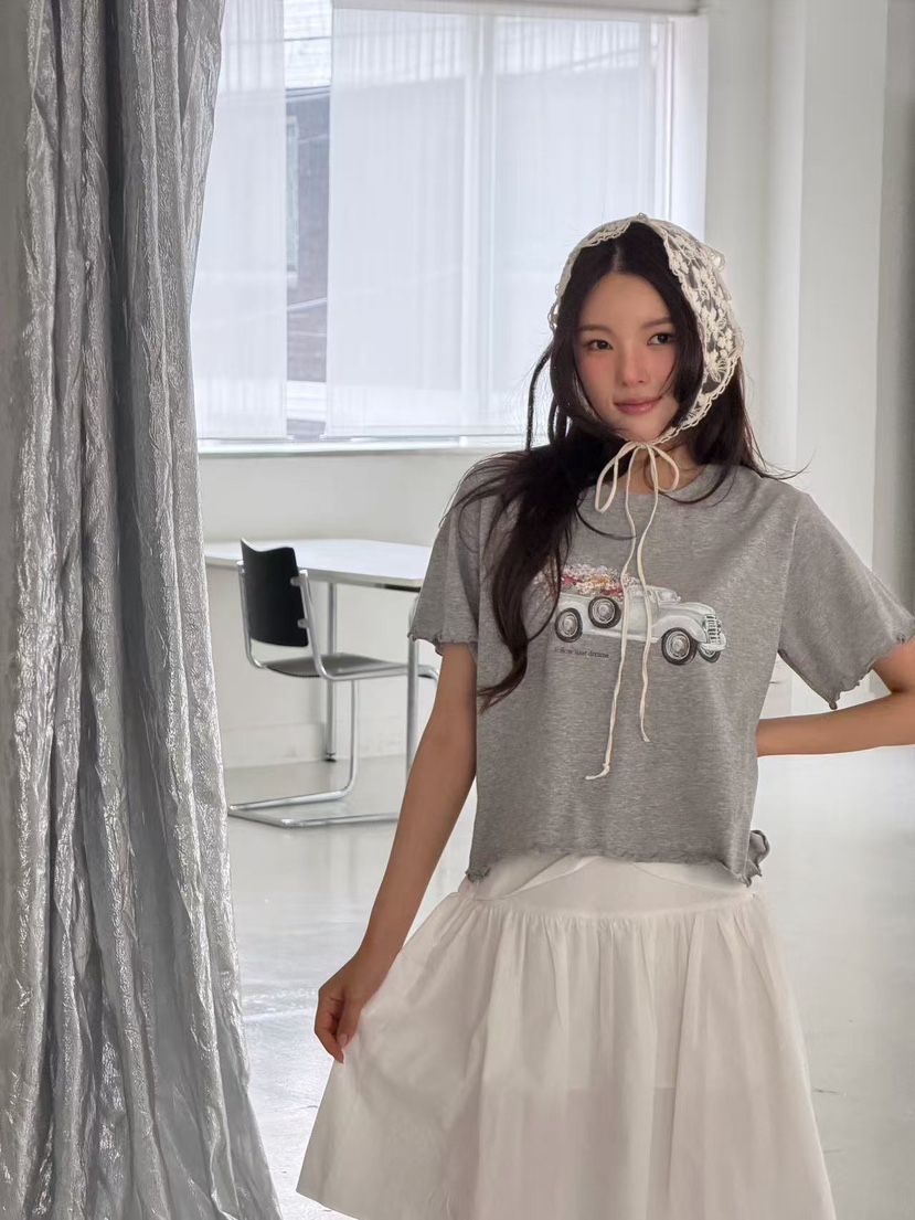 YES東大門實拍韓國女裝新品熱賣時尚26春夏休閑人氣26夏季T恤YEST恤