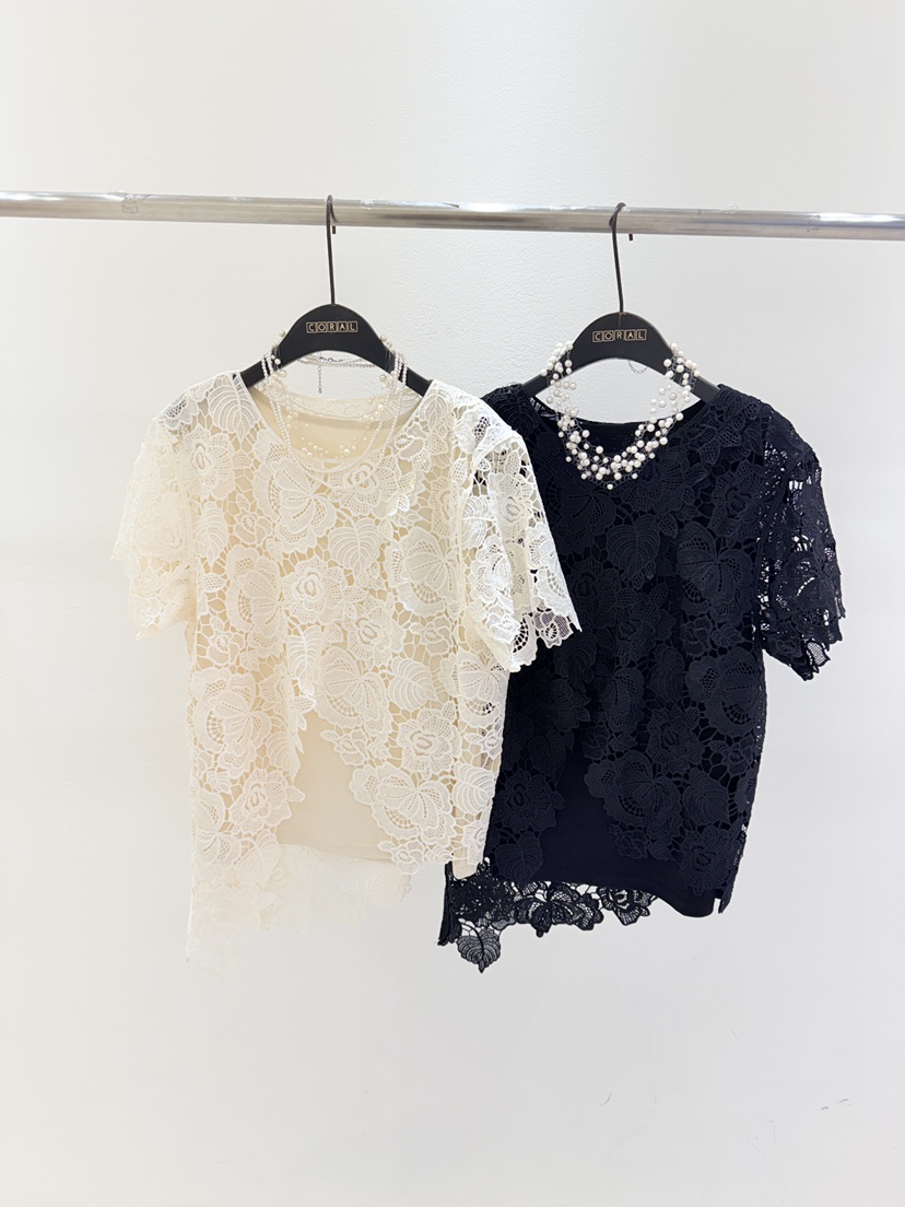 CORAL韓國東大門代購女士新品熱賣休閑時尚套裝不對稱蕾絲CORAL套裝