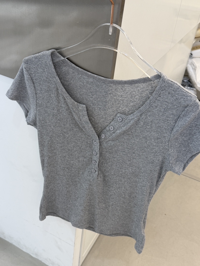 SYMBOL韓國代購女士新品熱賣人氣26夏季休閑時尚T恤棉質紐扣SYMBOLT恤