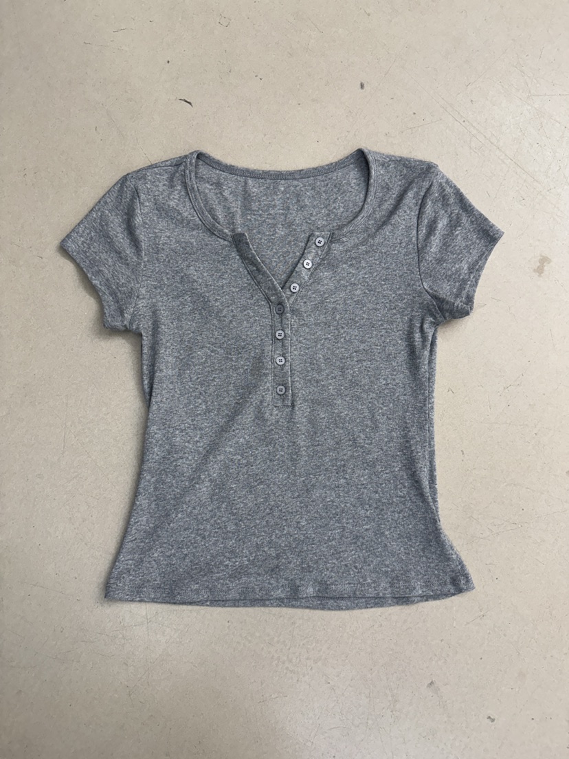 SYMBOL韓國代購女士新品熱賣人氣26夏季休閑時尚T恤棉質紐扣SYMBOLT恤圖色6