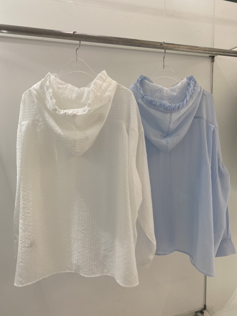 YES韓國直郵女裝新款26夏季26春夏休閑時尚襯衫蕾絲衫荷葉邊YES襯衫/蕾絲衫