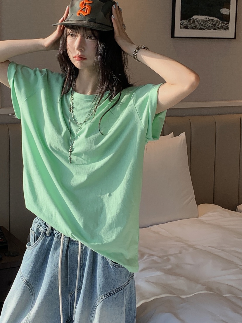 OURWAVE/OUR ROOM韓國代購女士新款職業推薦真品T恤絲綢棉Our Wave/Our RoomT恤