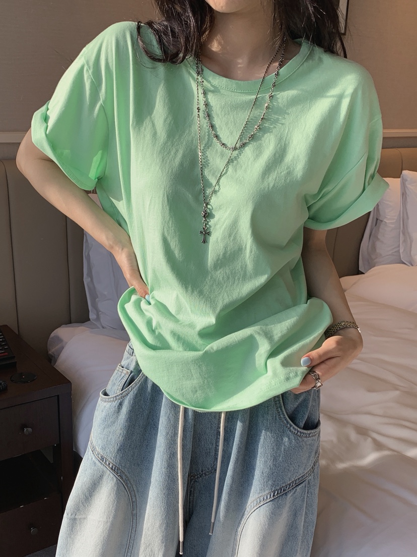 OURWAVE/OUR ROOM韓國代購女士新款職業推薦真品T恤絲綢棉Our Wave/Our RoomT恤