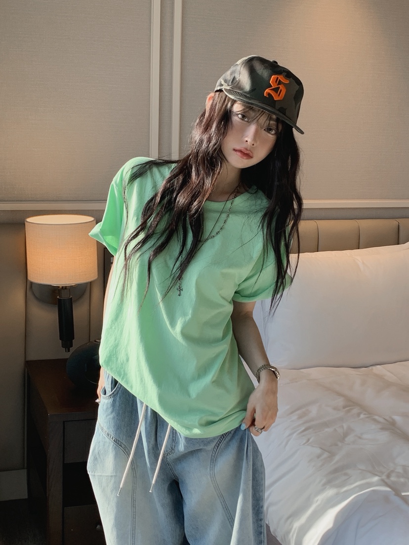 OURWAVE/OUR ROOM韓國代購女士新款職業推薦真品T恤絲綢棉Our Wave/Our RoomT恤