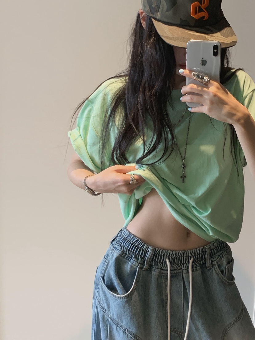 OURWAVE/OUR ROOM韓國代購女士新款職業推薦真品T恤絲綢棉Our Wave/Our RoomT恤