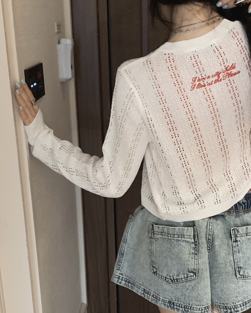 OURWAVE/OUR ROOM東大門實拍女裝新款真品針織衫印花亞麻開衫Our Wave/Our Room針織衫