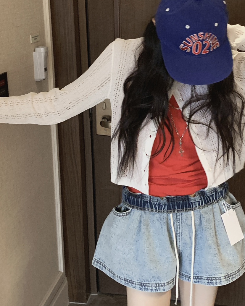 OURWAVE/OUR ROOM東大門實拍女裝新款真品針織衫印花亞麻開衫Our Wave/Our Room針織衫