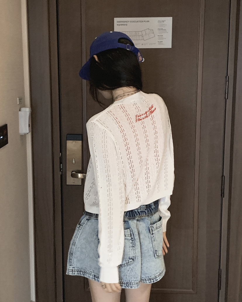 OURWAVE/OUR ROOM東大門實拍女裝新款真品針織衫印花亞麻開衫Our Wave/Our Room針織衫