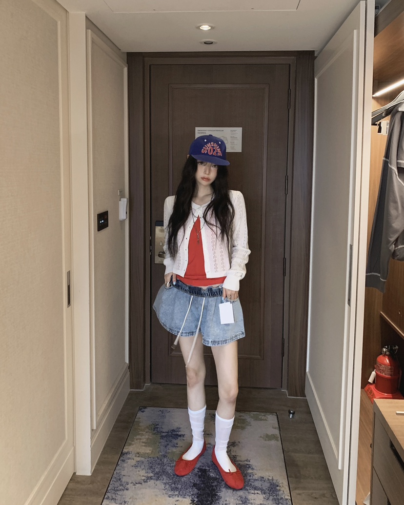 OURWAVE/OUR ROOM東大門實拍女裝新款真品針織衫印花亞麻開衫Our Wave/Our Room針織衫