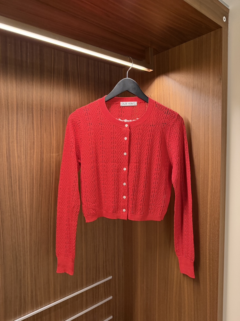 OURWAVE/OUR ROOM東大門實拍女裝新款真品針織衫印花亞麻開衫Our Wave/Our Room針織衫圖色1