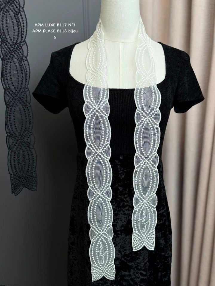 N3東大門實拍女士新款26春夏推薦真品休閑圍巾披肩蕾絲絲帶N3圍巾/披肩