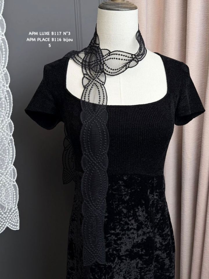 N3東大門實拍女士新款26春夏推薦真品休閑圍巾披肩蕾絲絲帶N3圍巾/披肩