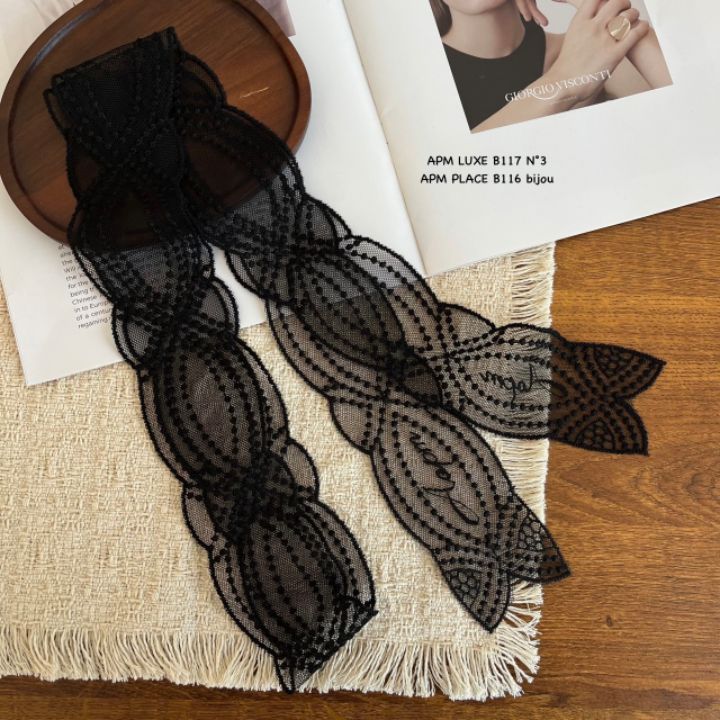 N3東大門實拍女士新款26春夏推薦真品休閑圍巾披肩蕾絲絲帶N3圍巾/披肩圖色2