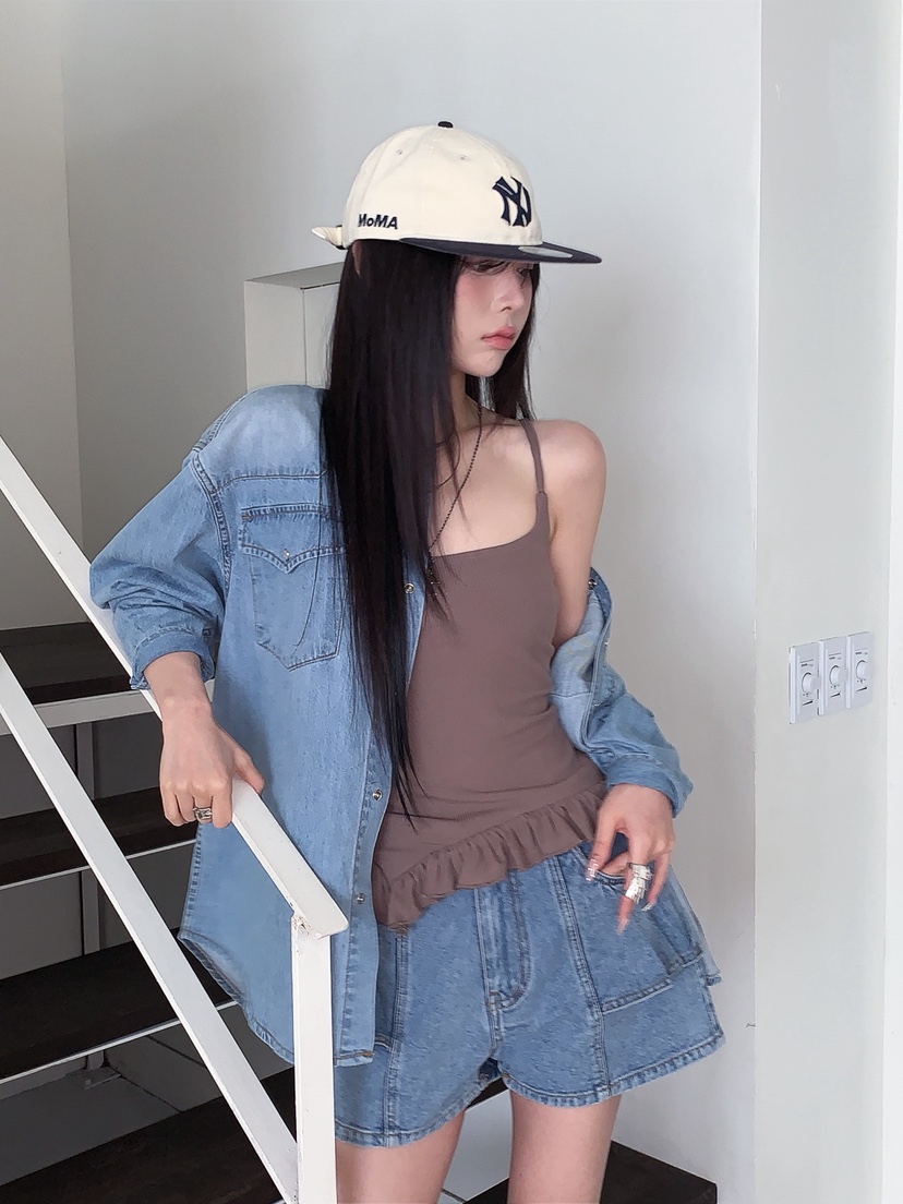 OURWAVE/OUR ROOM東大門代購女裝新款真品職業短褲荷葉邊Our Wave/Our Room短褲