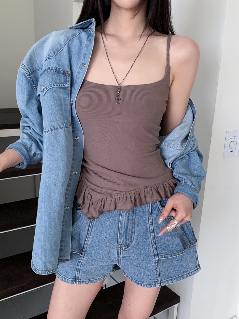 OURWAVE/OUR ROOM東大門代購女裝新款真品職業短褲荷葉邊Our Wave/Our Room短褲