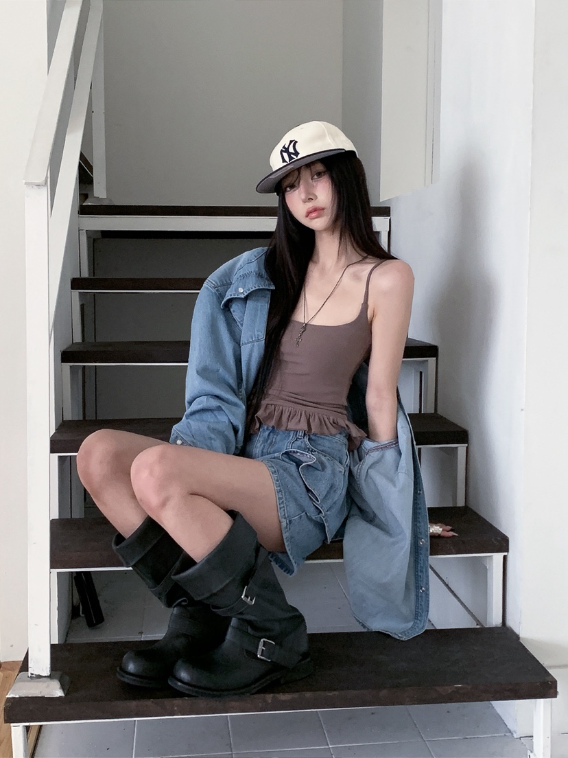 OURWAVE/OUR ROOM東大門代購女裝新款真品職業短褲荷葉邊Our Wave/Our Room短褲