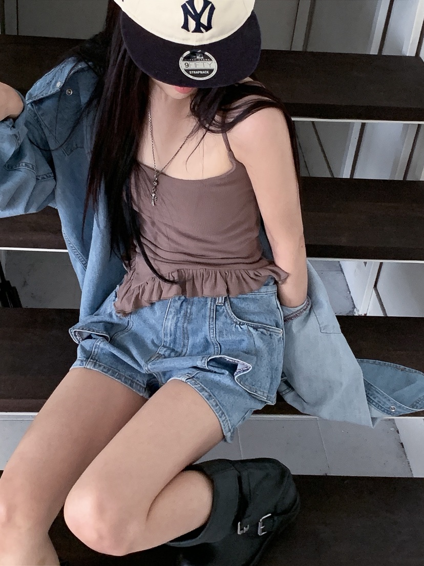 OURWAVE/OUR ROOM東大門代購女裝新款真品職業短褲荷葉邊Our Wave/Our Room短褲