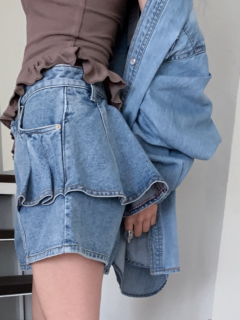 OURWAVE/OUR ROOM東大門代購女裝新款真品職業短褲荷葉邊Our Wave/Our Room短褲