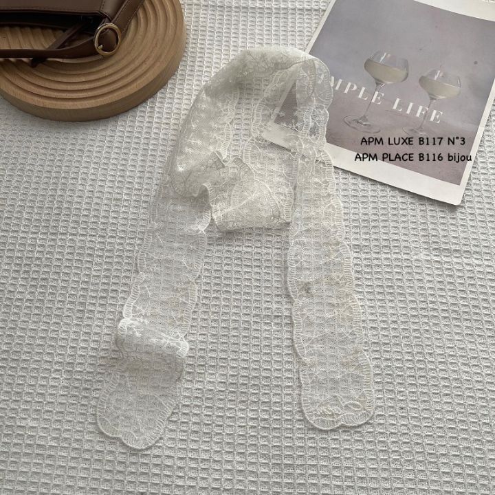 N3韓國代購女士新款26春夏職業推薦人氣圍巾披肩花朵蕾絲N3圍巾/披肩