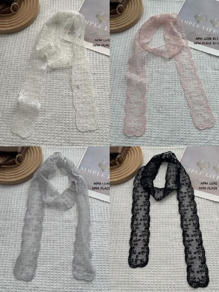 N3韓國代購女士新款26春夏職業推薦人氣圍巾披肩花朵蕾絲N3圍巾/披肩