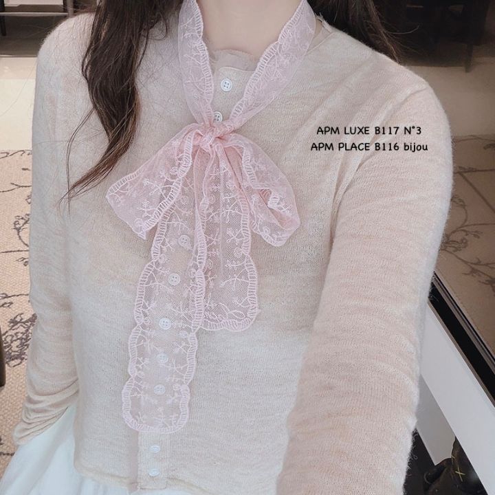 N3韓國代購女士新款26春夏職業推薦人氣圍巾披肩花朵蕾絲N3圍巾/披肩