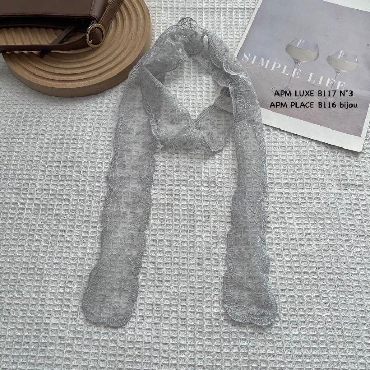 N3韓國代購女士新款26春夏職業推薦人氣圍巾披肩花朵蕾絲N3圍巾/披肩