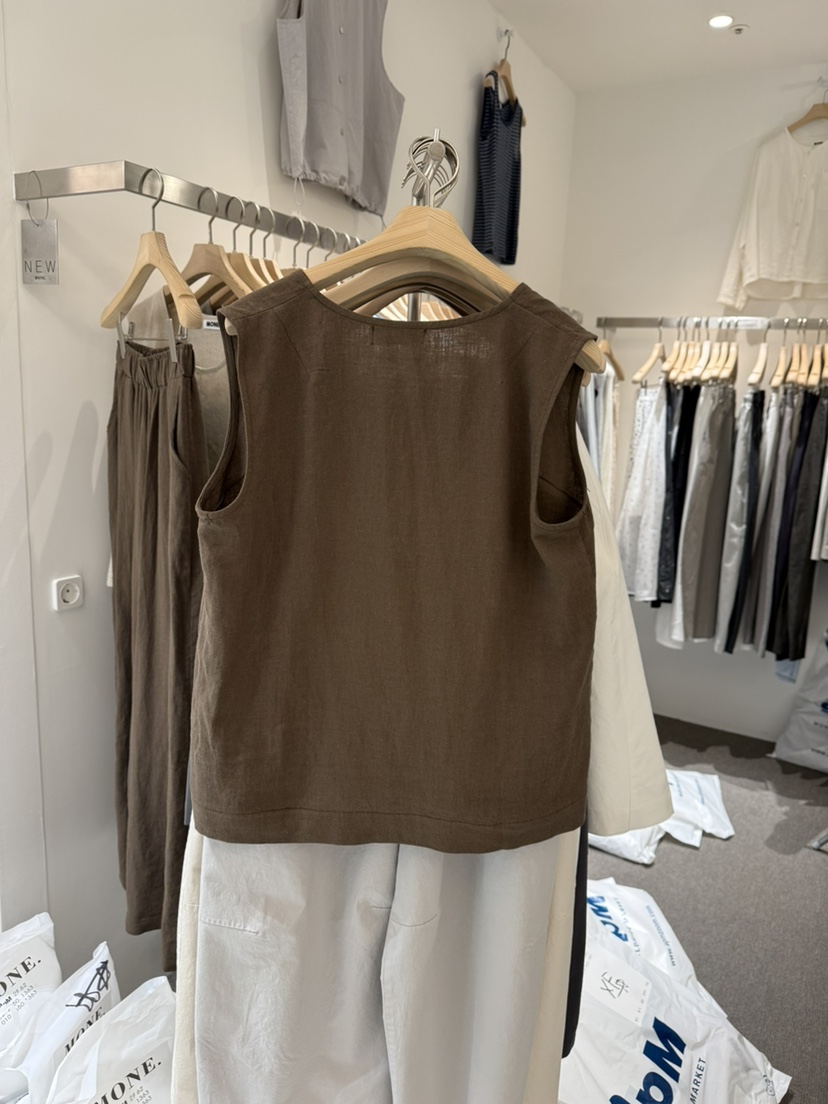 MONE-A韓國直郵女士新款時尚熱賣職業人氣休閑吊帶背心亞麻MONE-A吊帶/背心